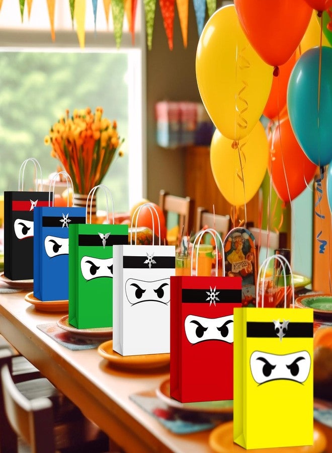 Chivertion 24 Pcs Ninja Gift Bags with Handles Ninja Birthday Party Decorations Party Favor Gift Supplies Candy Treat Goody Bags for Kids - Image 5